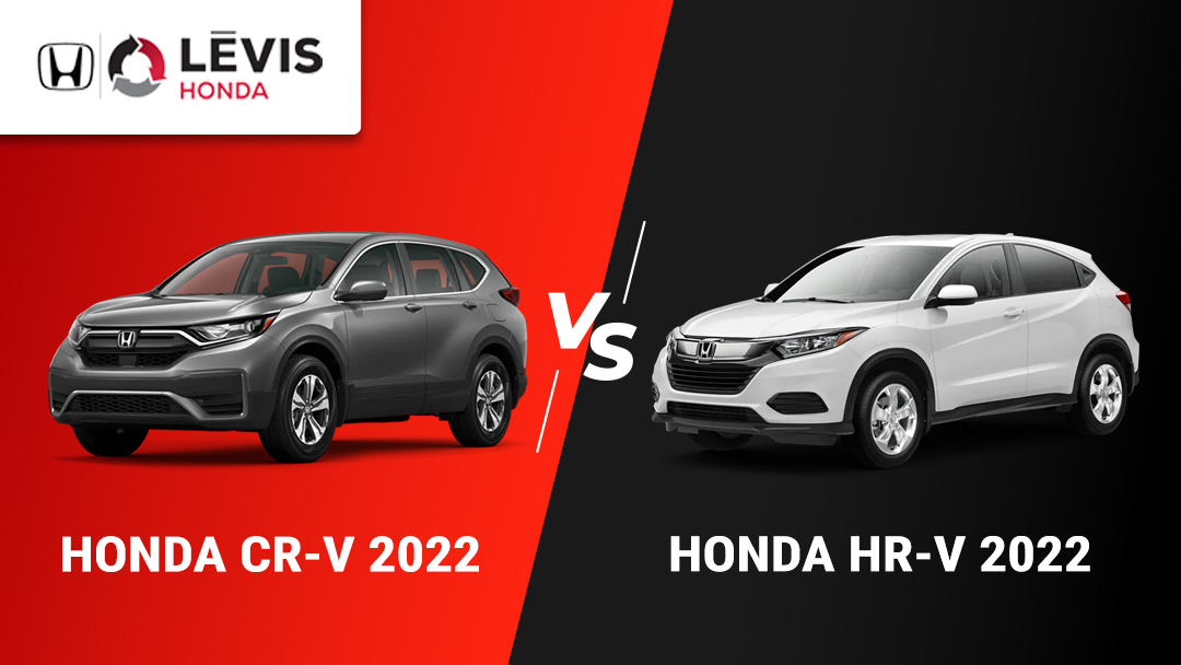comparatif amicale entre le Honda CR-V 2022 (gauche) et le Honda HR-V 2022 (droite)